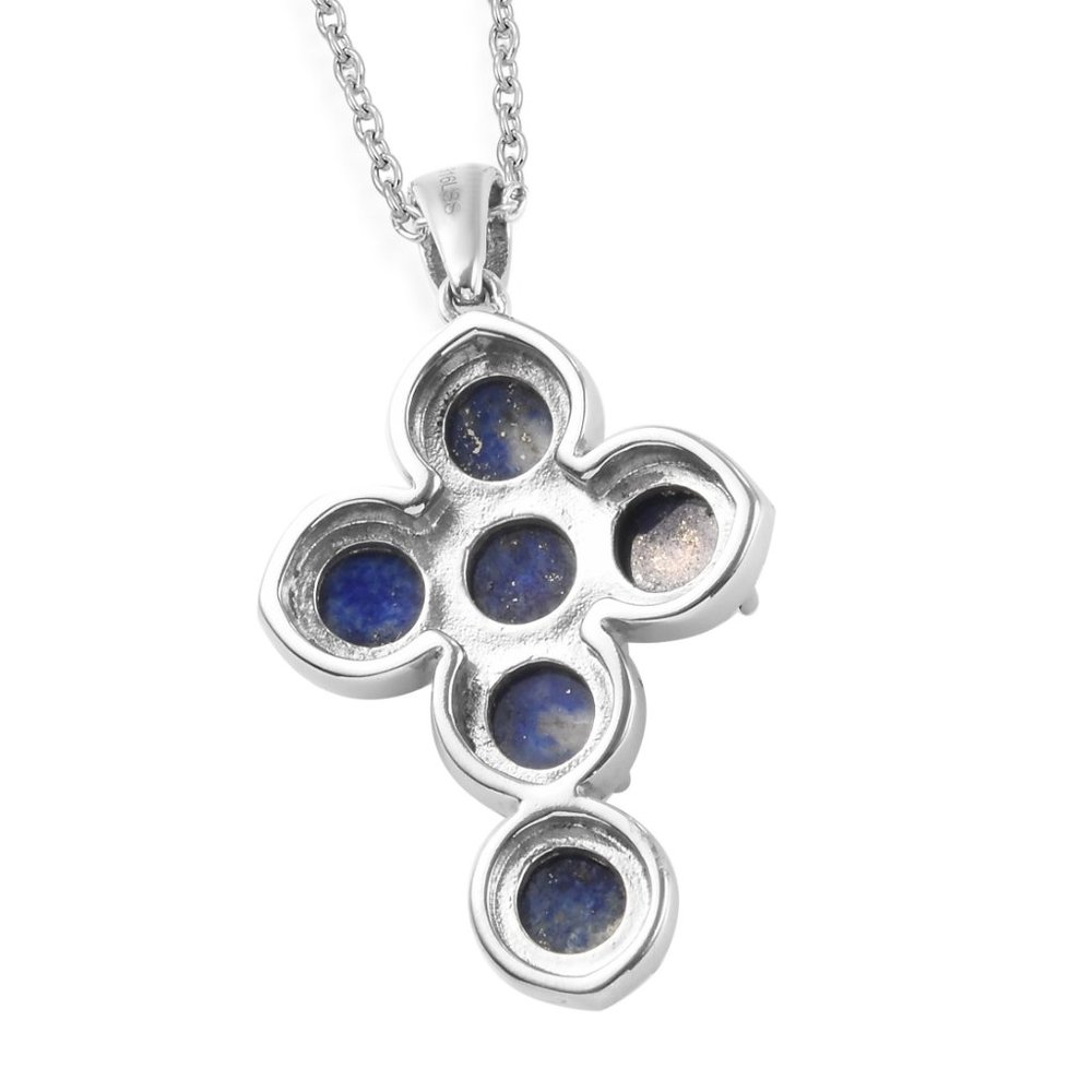 Sold Necklace Lapis Lazuli Cross - Picture 2 of 4